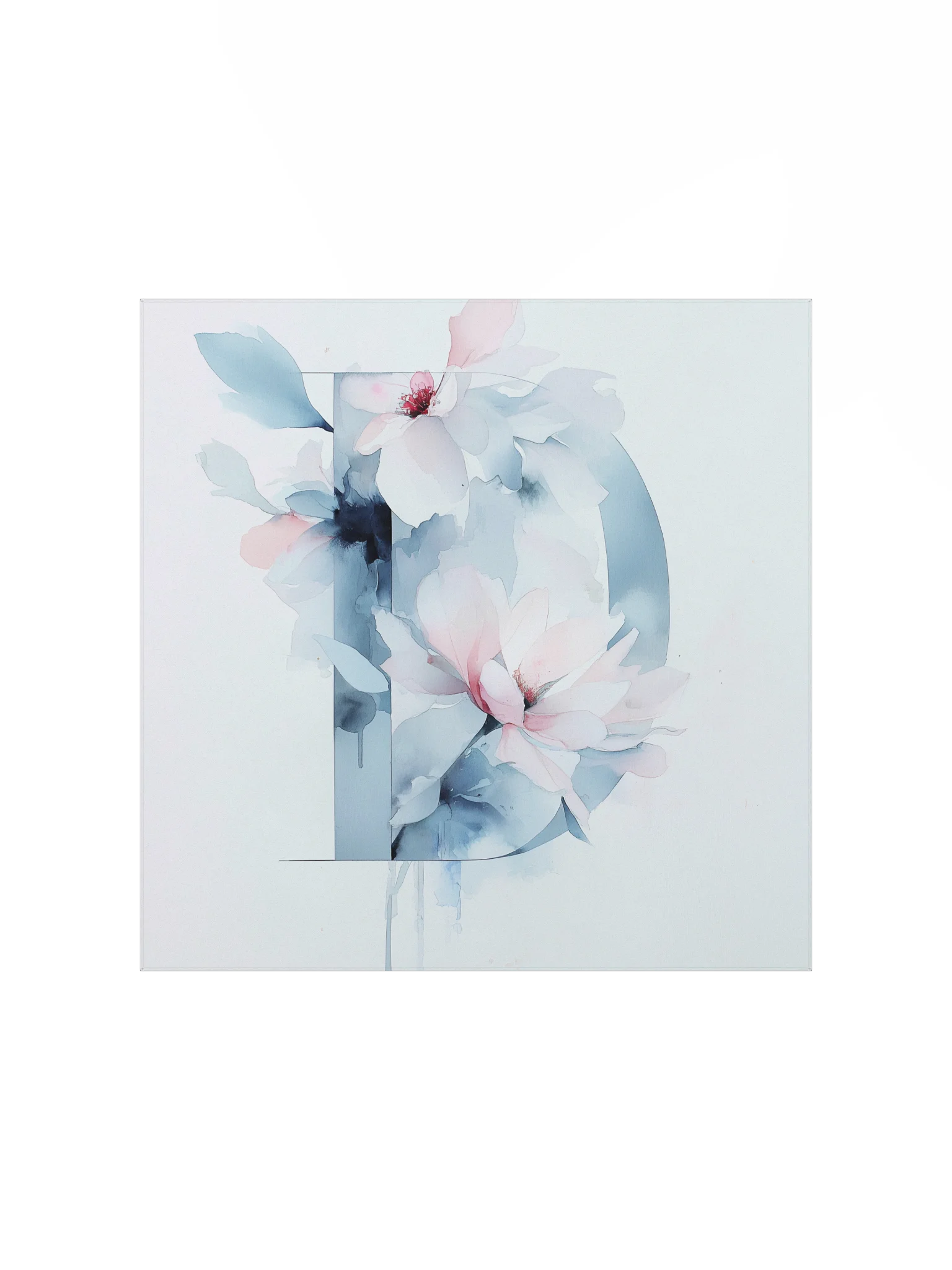 Powder Blue: Soft Pastel Watercolor Floral 'D' product image (3)