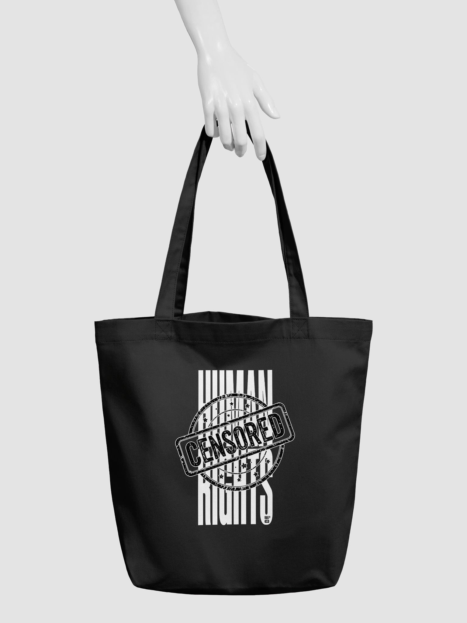 EQALL® Essentials Censored Human Rights ECO Tote-Bag_Black / White product image (4)