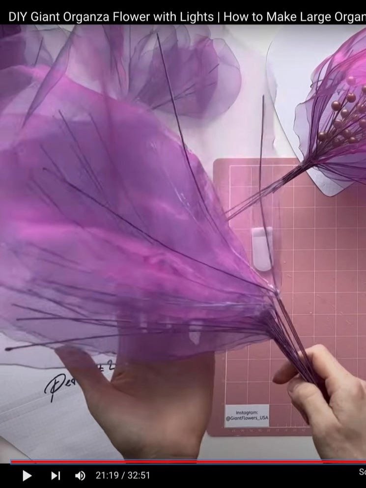 DIY Giant Organza Flower: Templates with Video Tutorial how to make Giant Fabric Flowers product image (3)