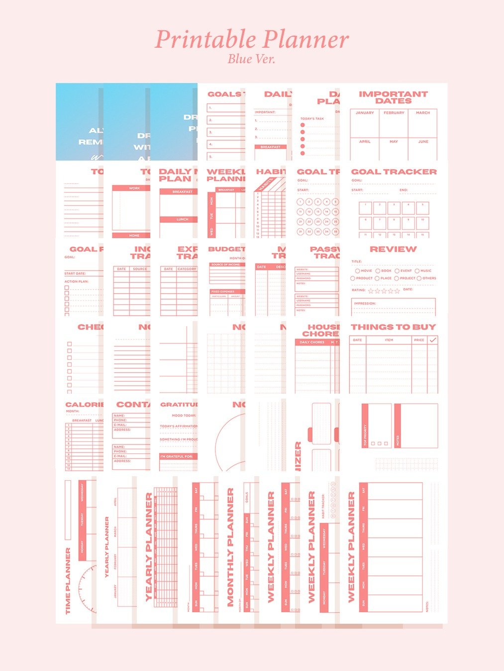 2024 40 Pages Undated Printable Ultimate Planner l Organizers - Instant Download product image (2)