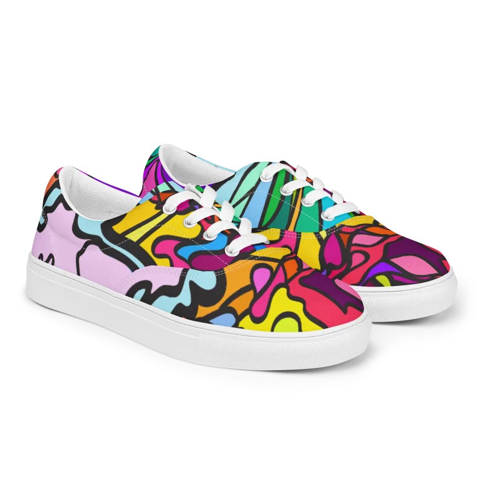Vibrant Swirl Women's Canvas Shoes - Wave at Sunset product image (3)