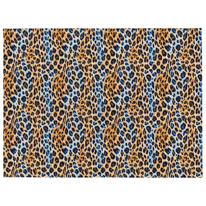 Blue Brown Leopard Blanket product image (1)