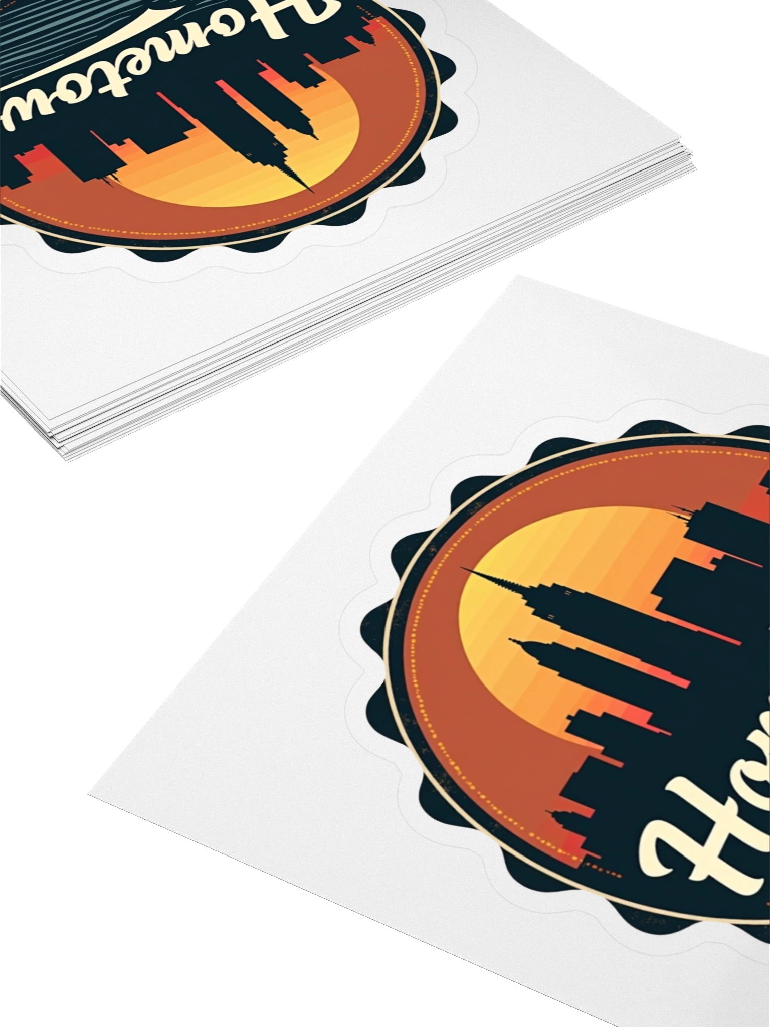 Hometown Vintage City Skyline Kiss Cut Sticker - Retro Urban Cityscape Decal - Waterproof Vinyl Sticker product image (4)
