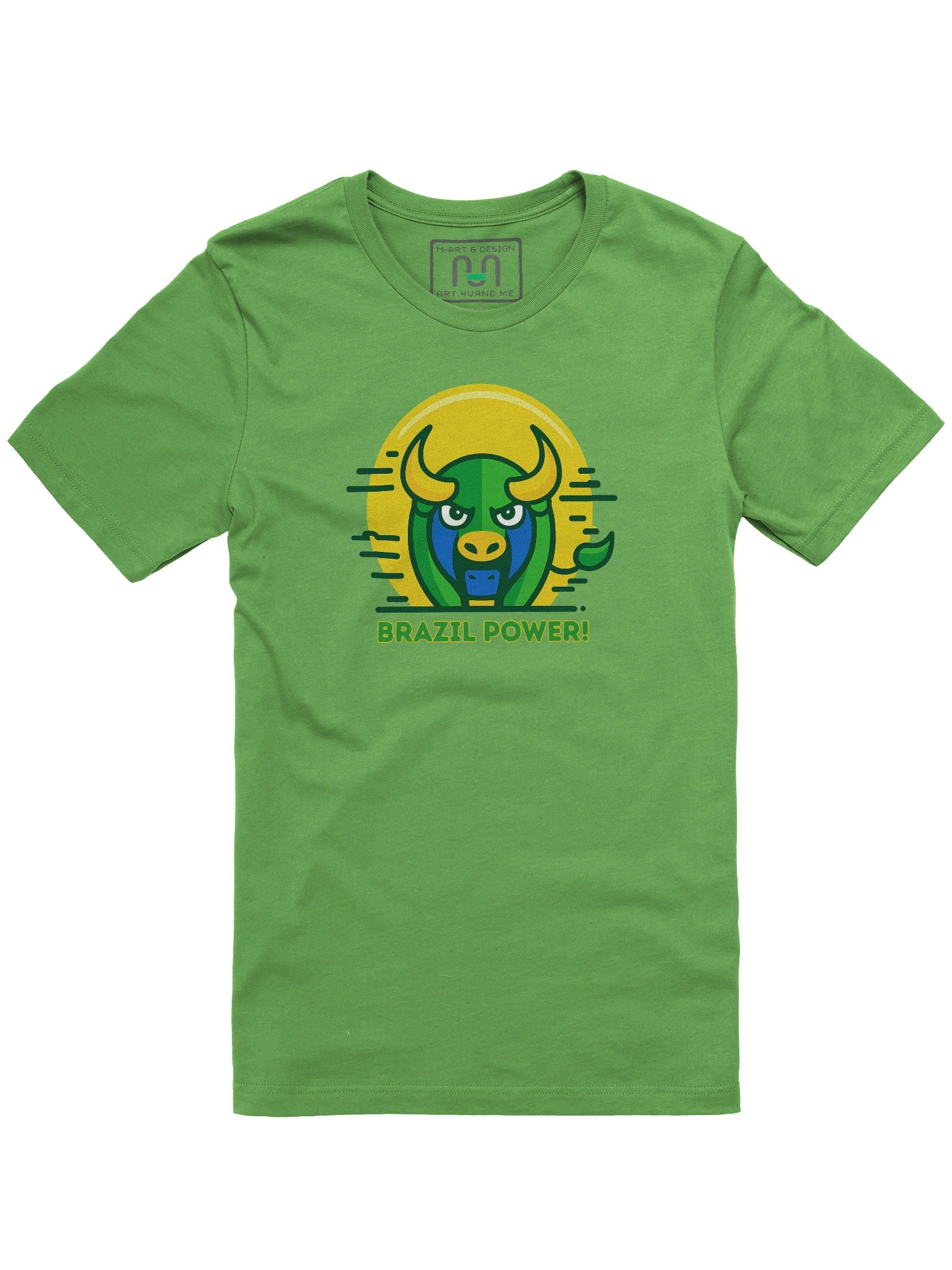 BRAZIL POWER! Bull Energy Tee – Unleash the Spirit of Strength & Pride – by M-Art & Design product image (1)