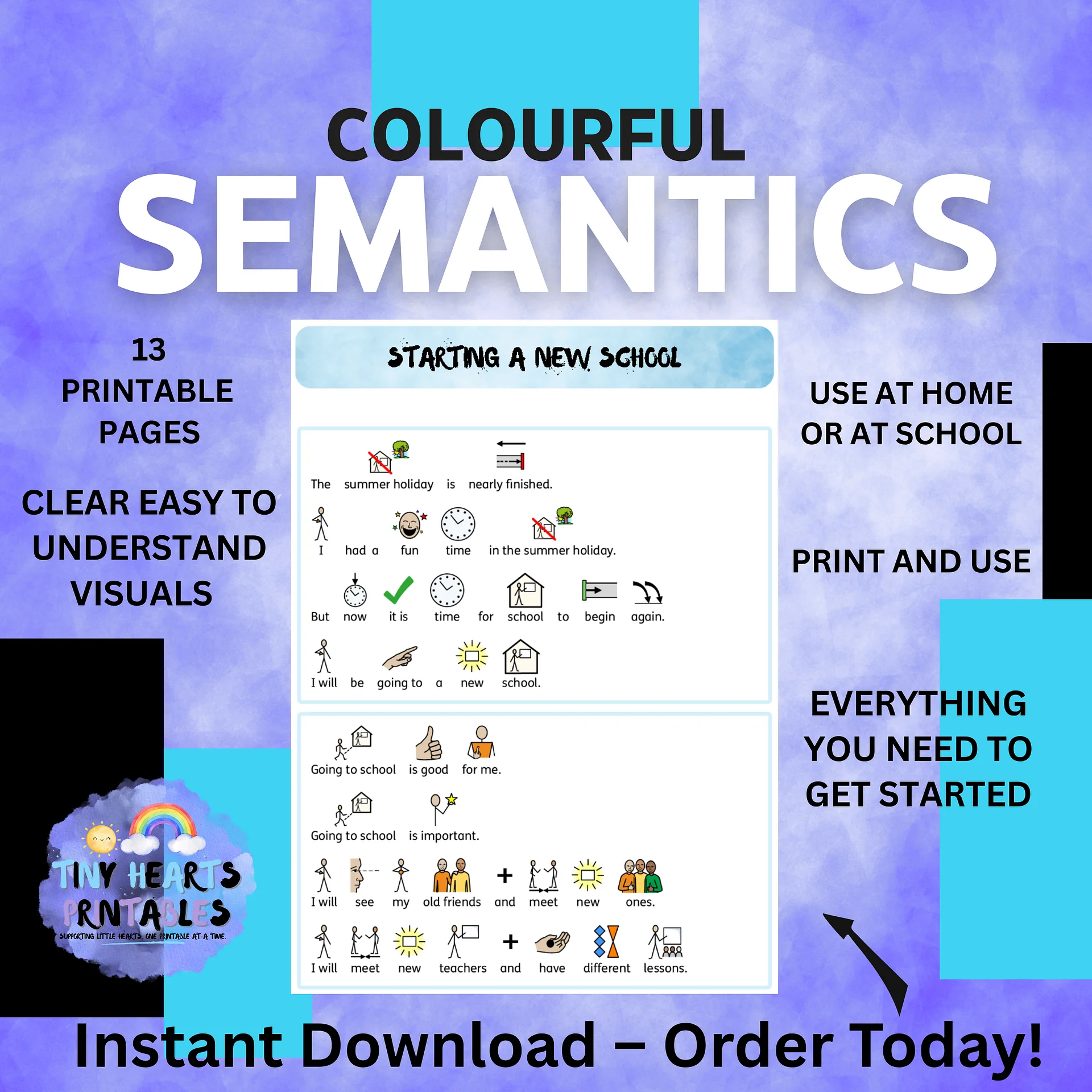 Back to School Visual Aids for Parents to Prepare Kids | Printable Prep Pack for | SEN, EYFS Routines, Emotions, Timetable, Core Vocab product image (5)