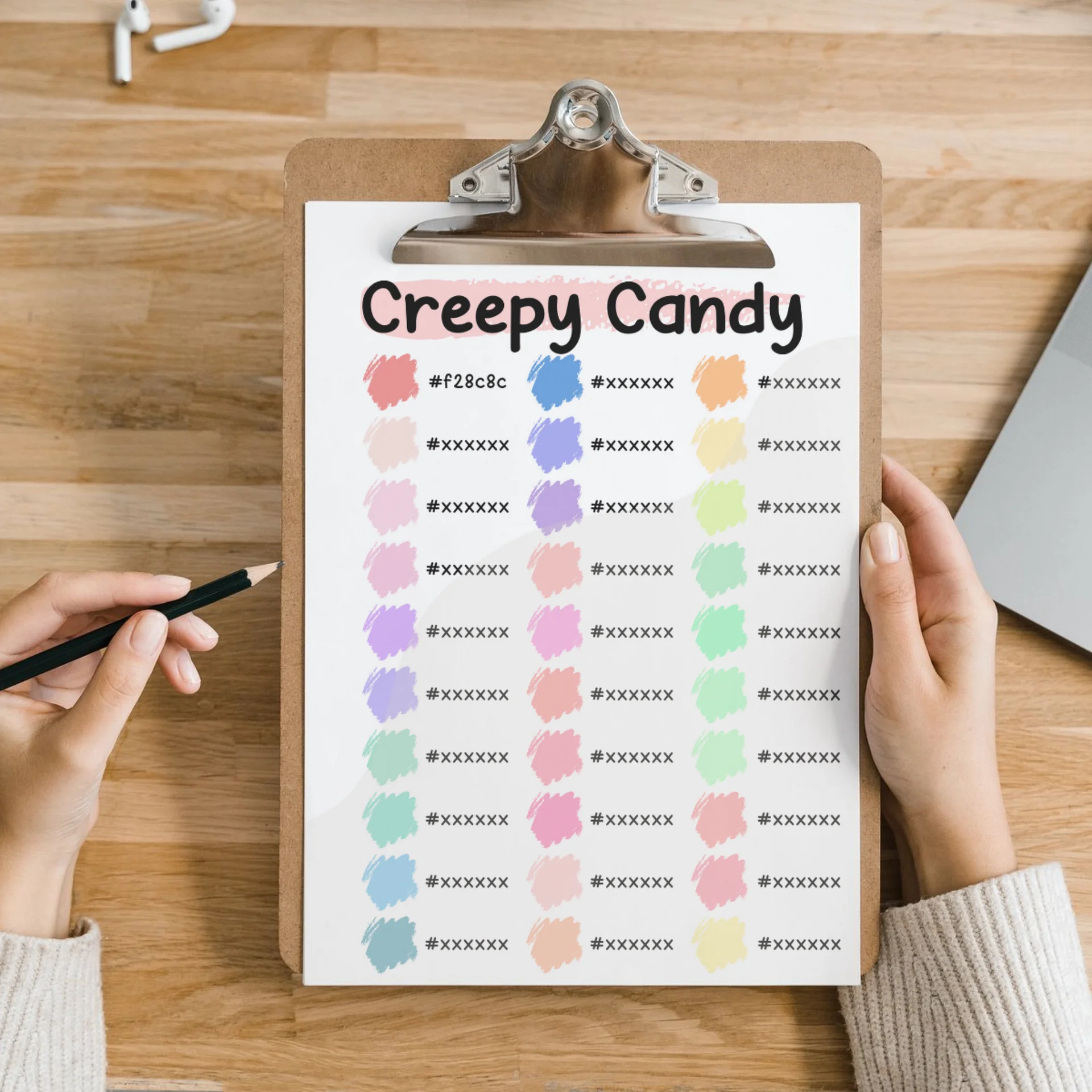Creppy Candy Procreate Color Palette with HEX Codes ★ DIGITAL ★ product image (4)