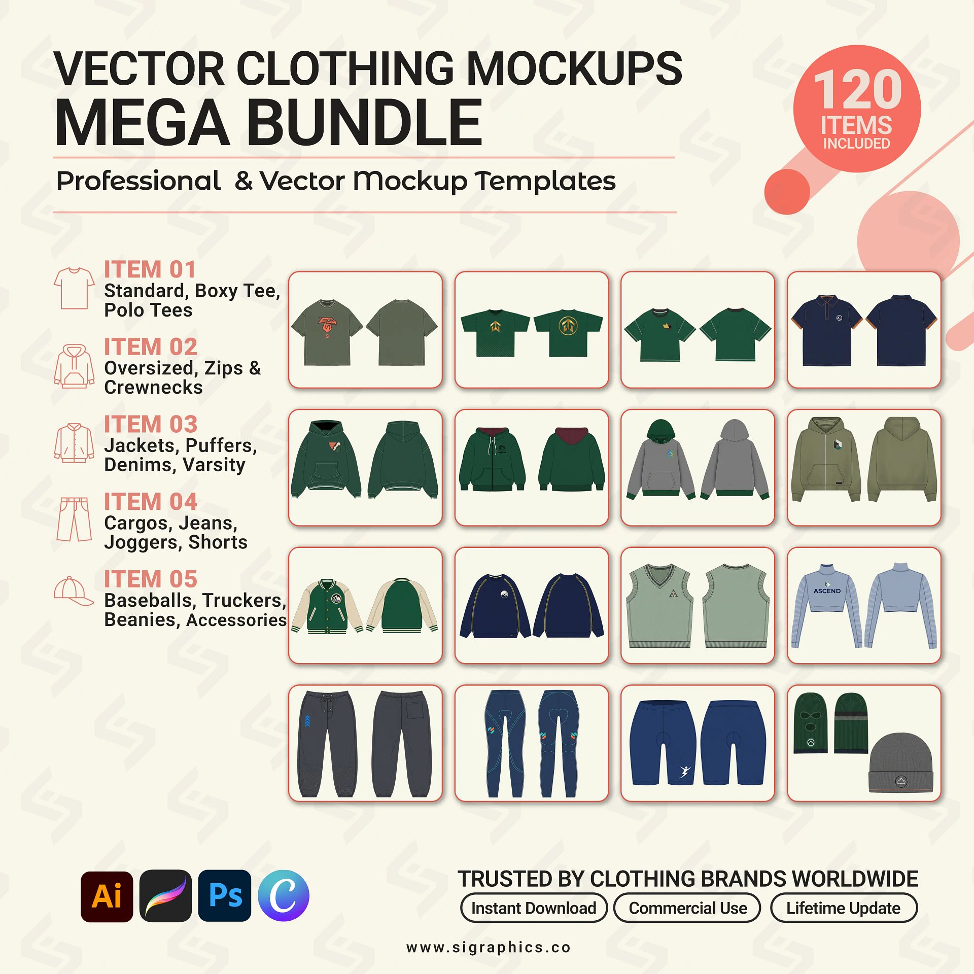 Clothing Mockups Mega Bundle – Vol. 3 (120+ Apparel Templates) product image (2)