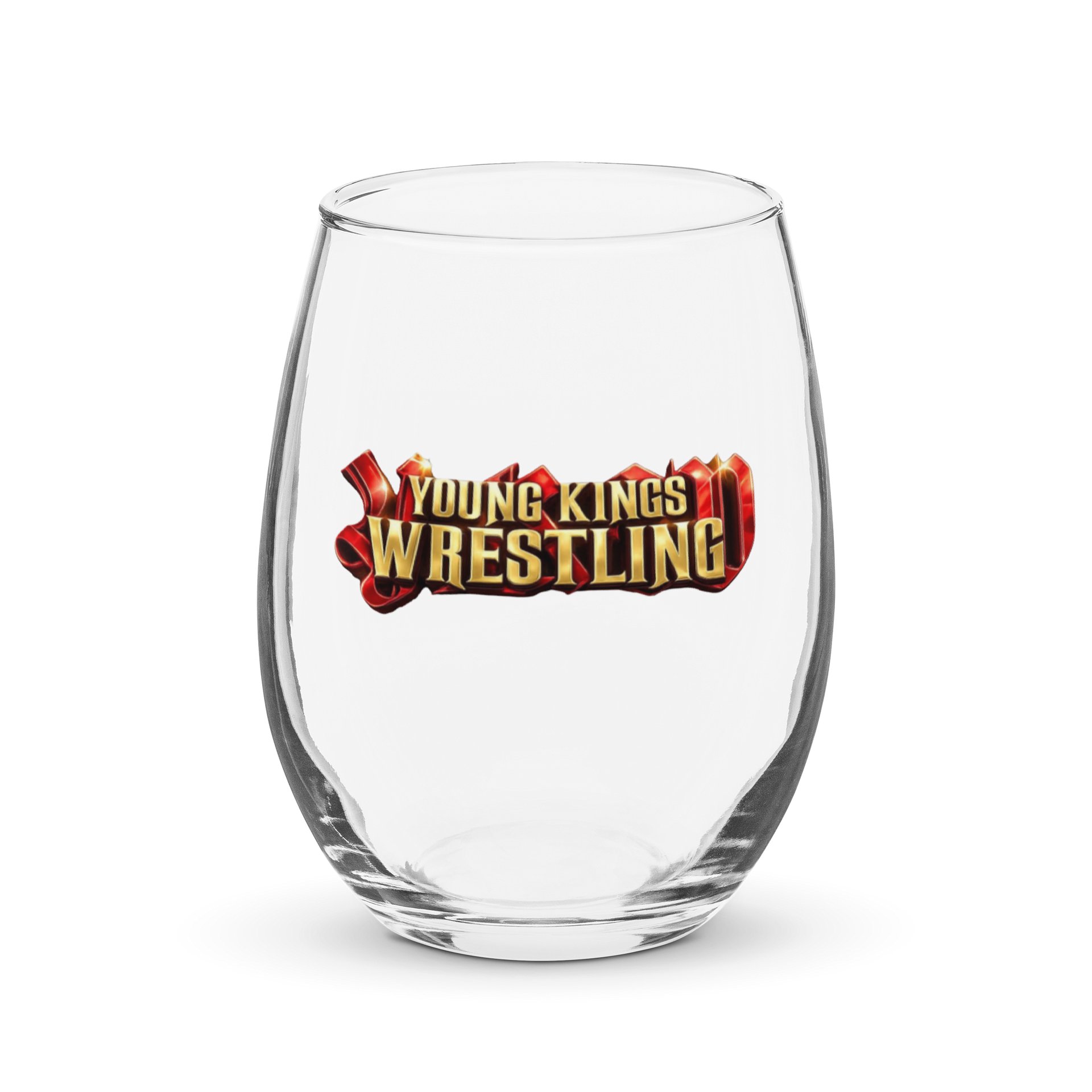 Young Kings Wrestling Logo Wine Glass product image (1)