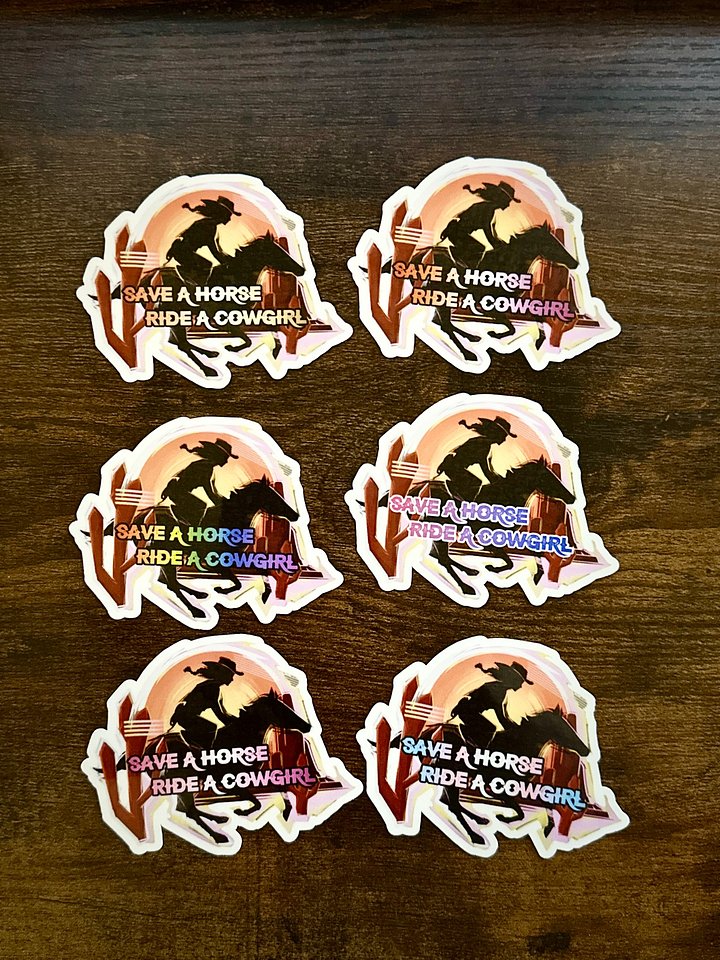 Save a Horse, Ride a Cowgirl (Cowgirl Widow) Sticker product image (1)
