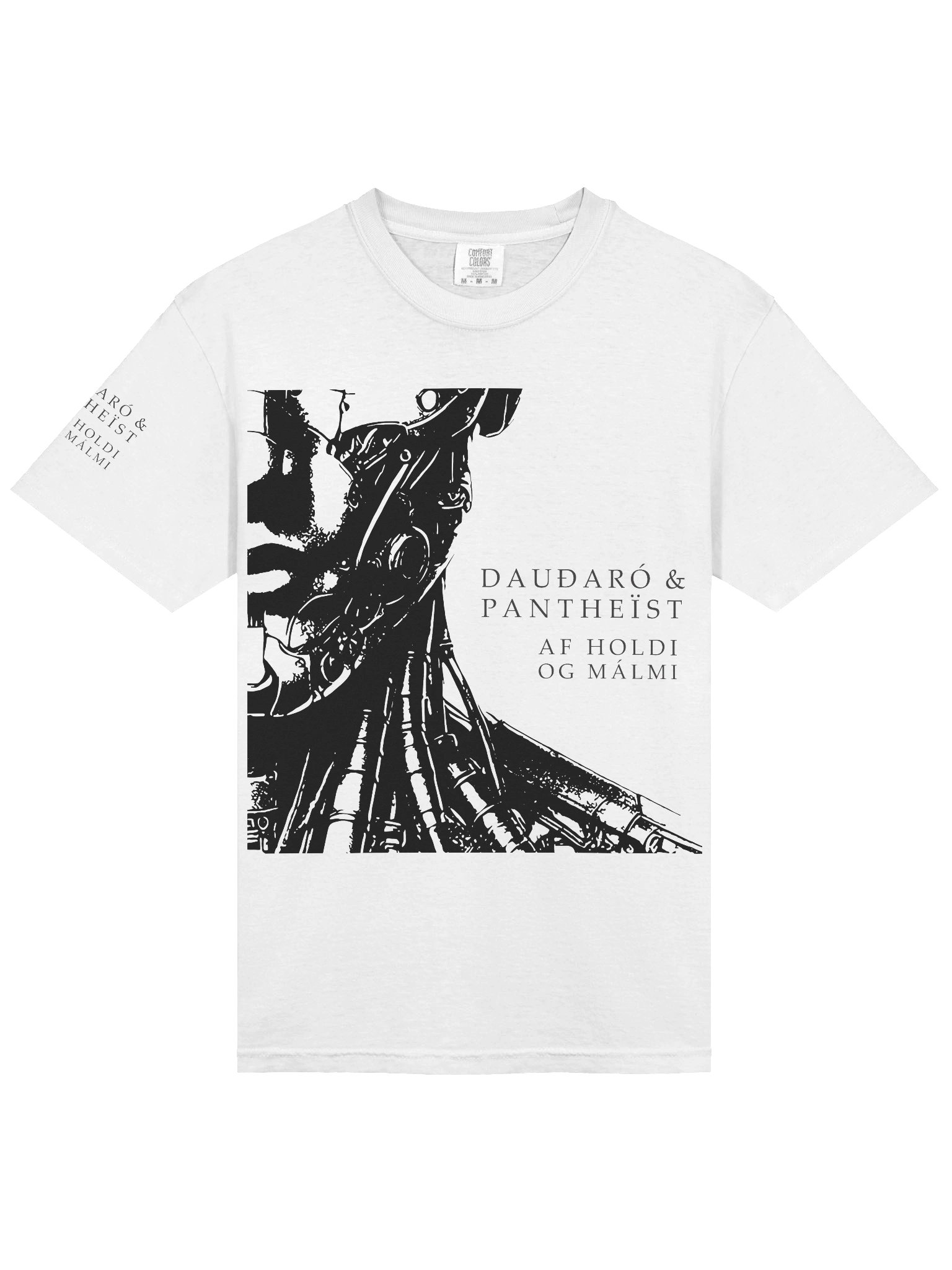 Dauðaró & Pantheïst — Af holdi og málmi Limited Edition T-shirt Relaxed Fit (White and Ivory) product image (6)