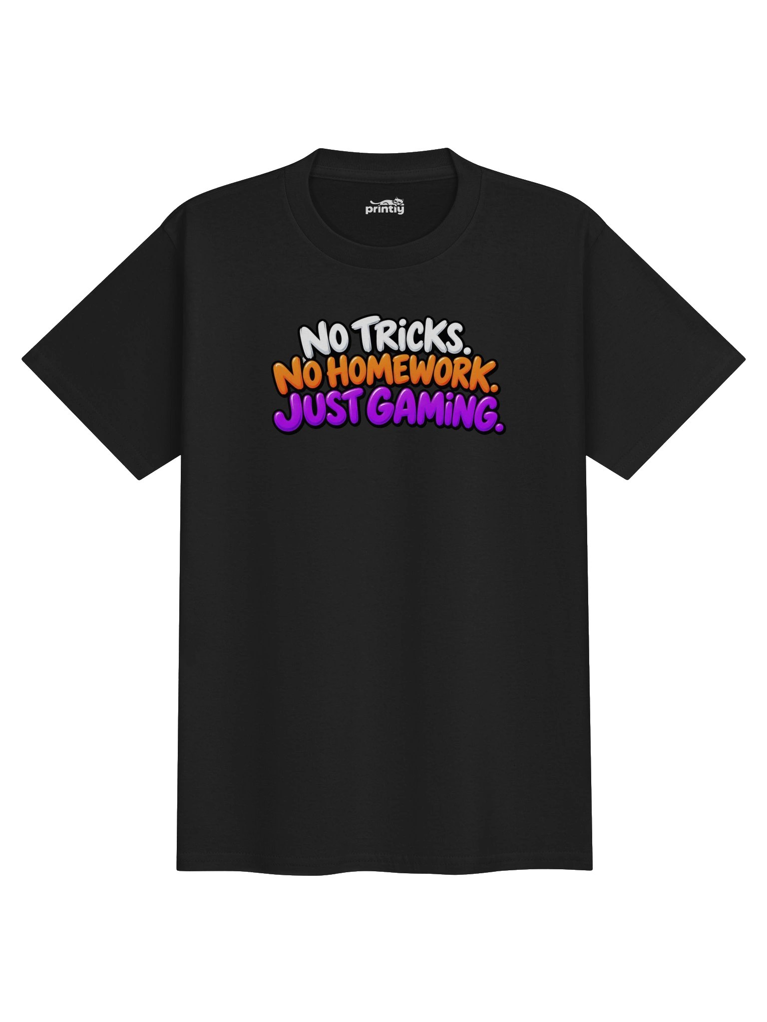 No Tricks No Homework Just Gaming Youth Halloween Shirt product image (13)
