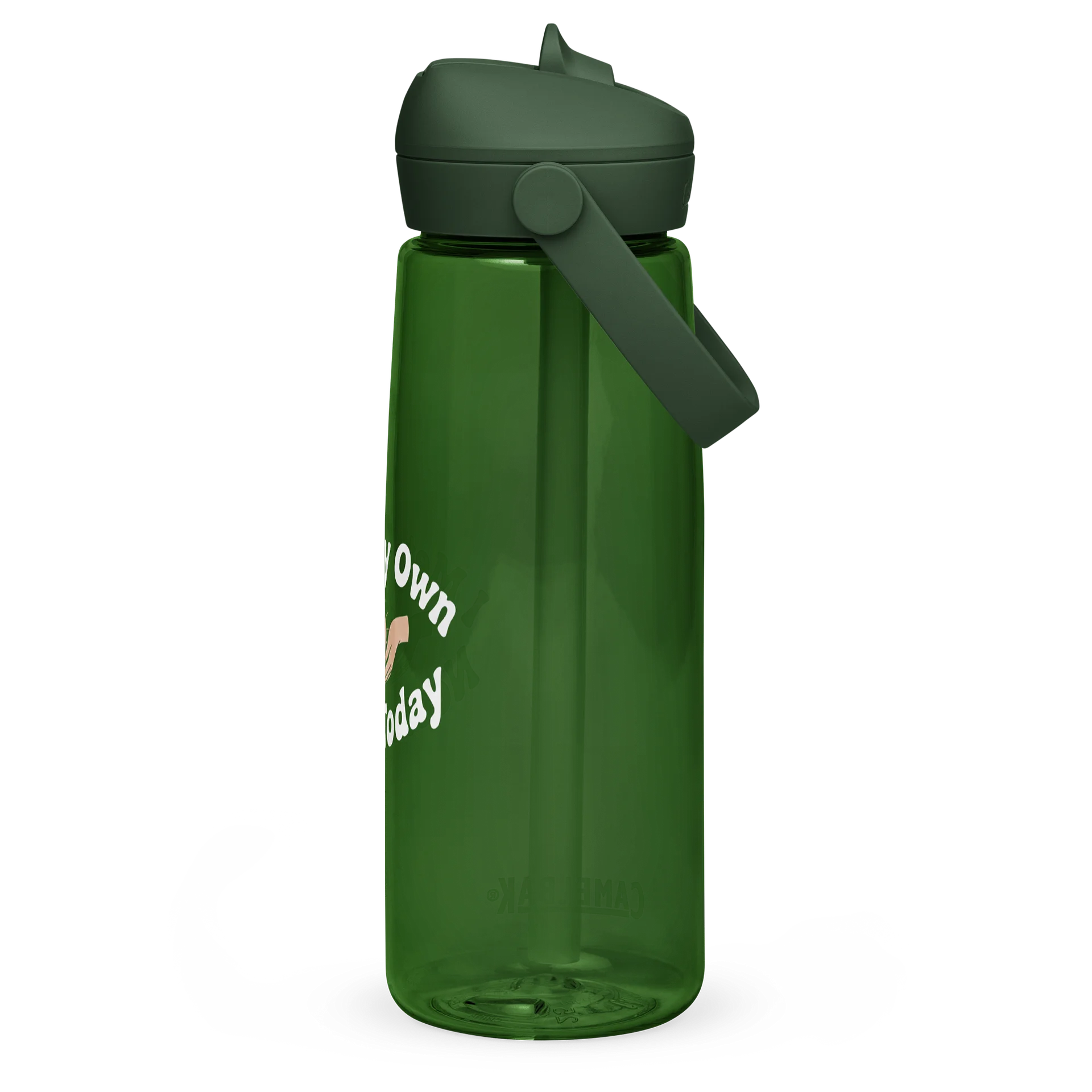 “I Met My Own Needs Today” Green water bottle product image (2)