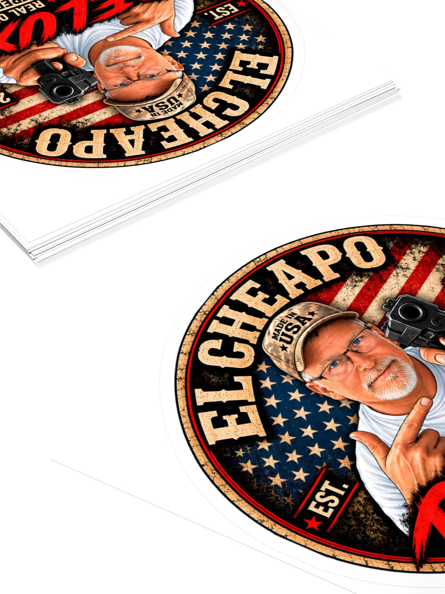 El Cheapo Deluxe American Freedom Kiss Cut Sticker product image (8)