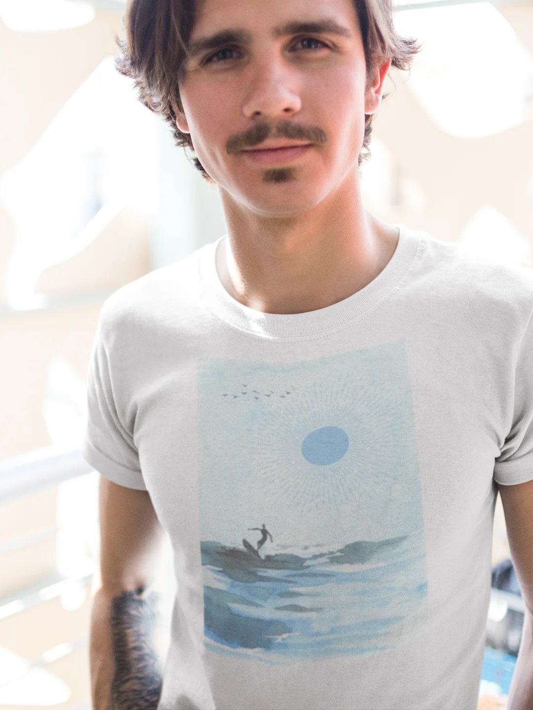 Tranquil Surfing Seascape T-shirt - Cotton product image (8)