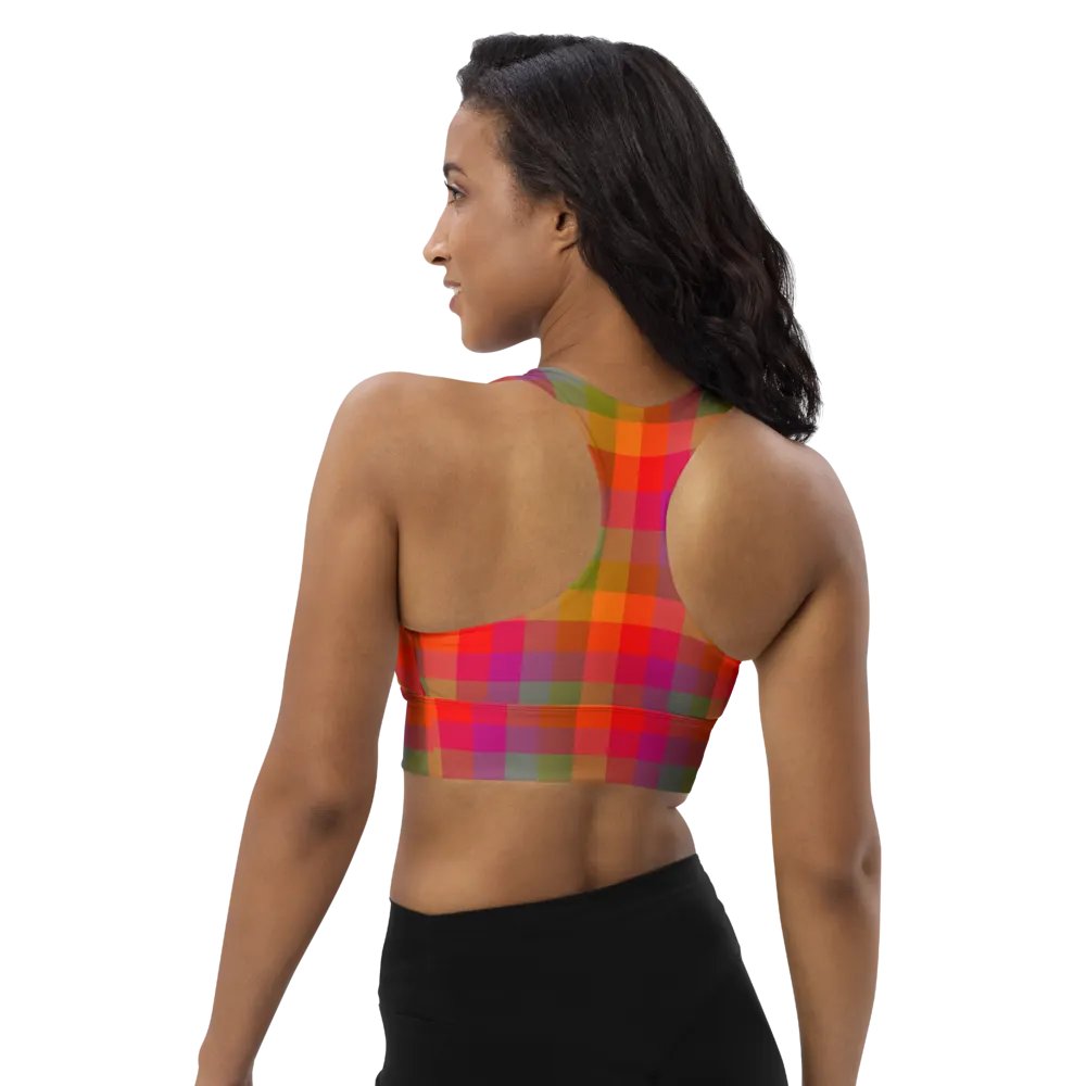 Rainbow Checkers Sports Bra 2 product image (6)
