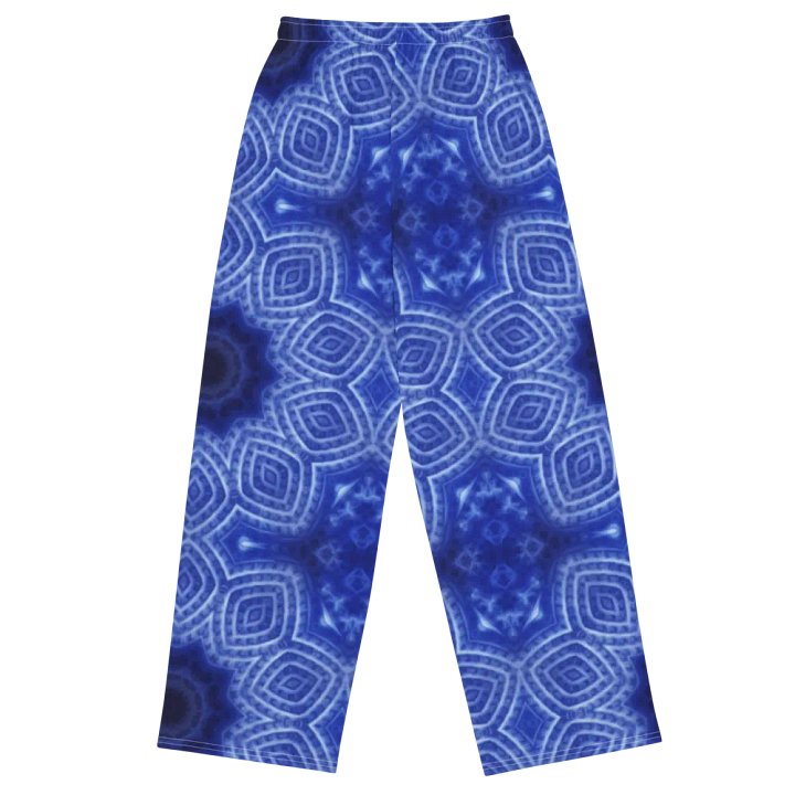 Blue and White Kaleidoscope Wideleg Pants product image (1)