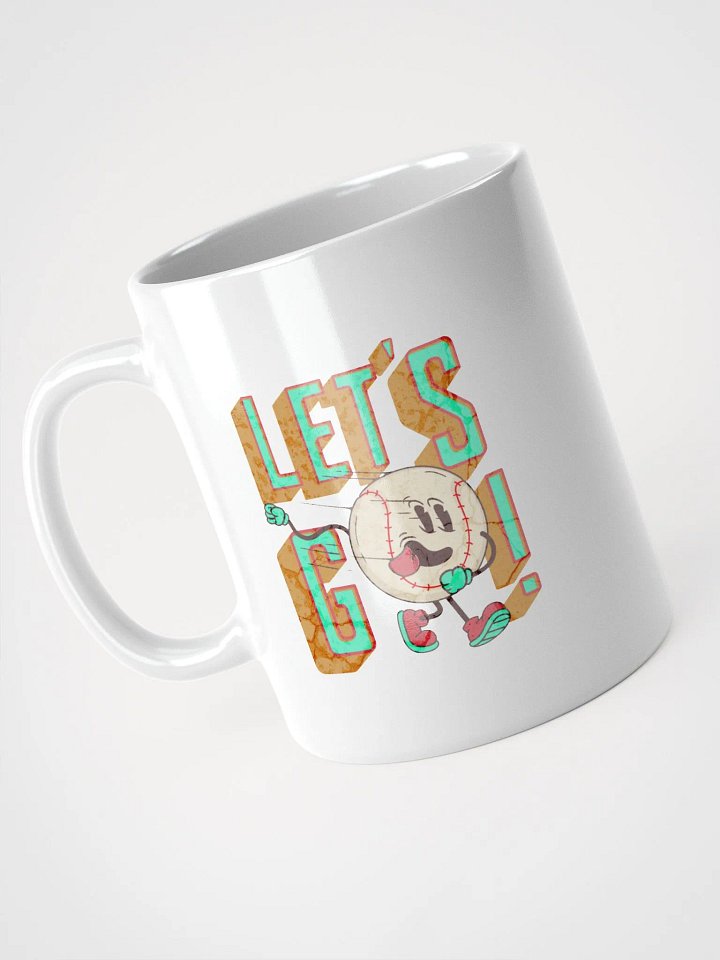 Lets Go Baseball Mascot Cartoon White Glossy Mug product image (2)