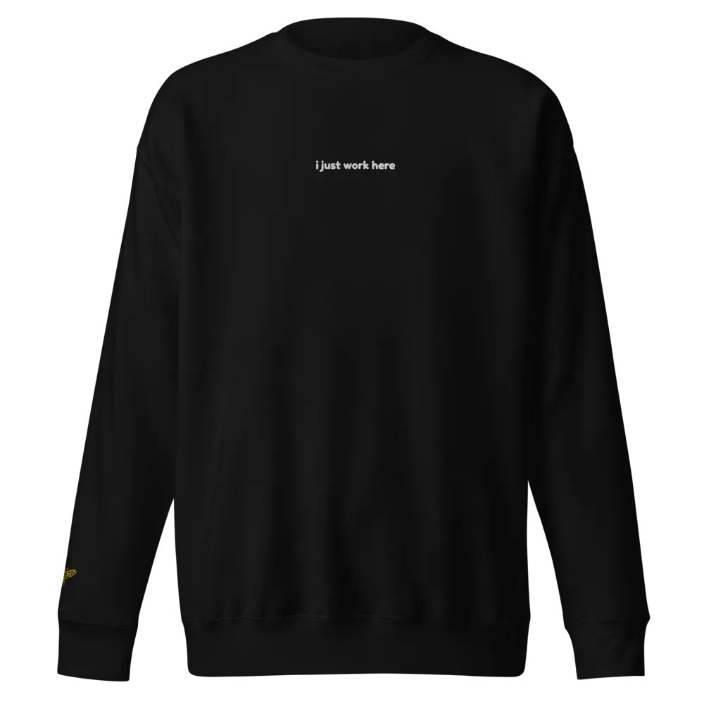 i just work here crewneck ₊ ⊹ product image (1)
