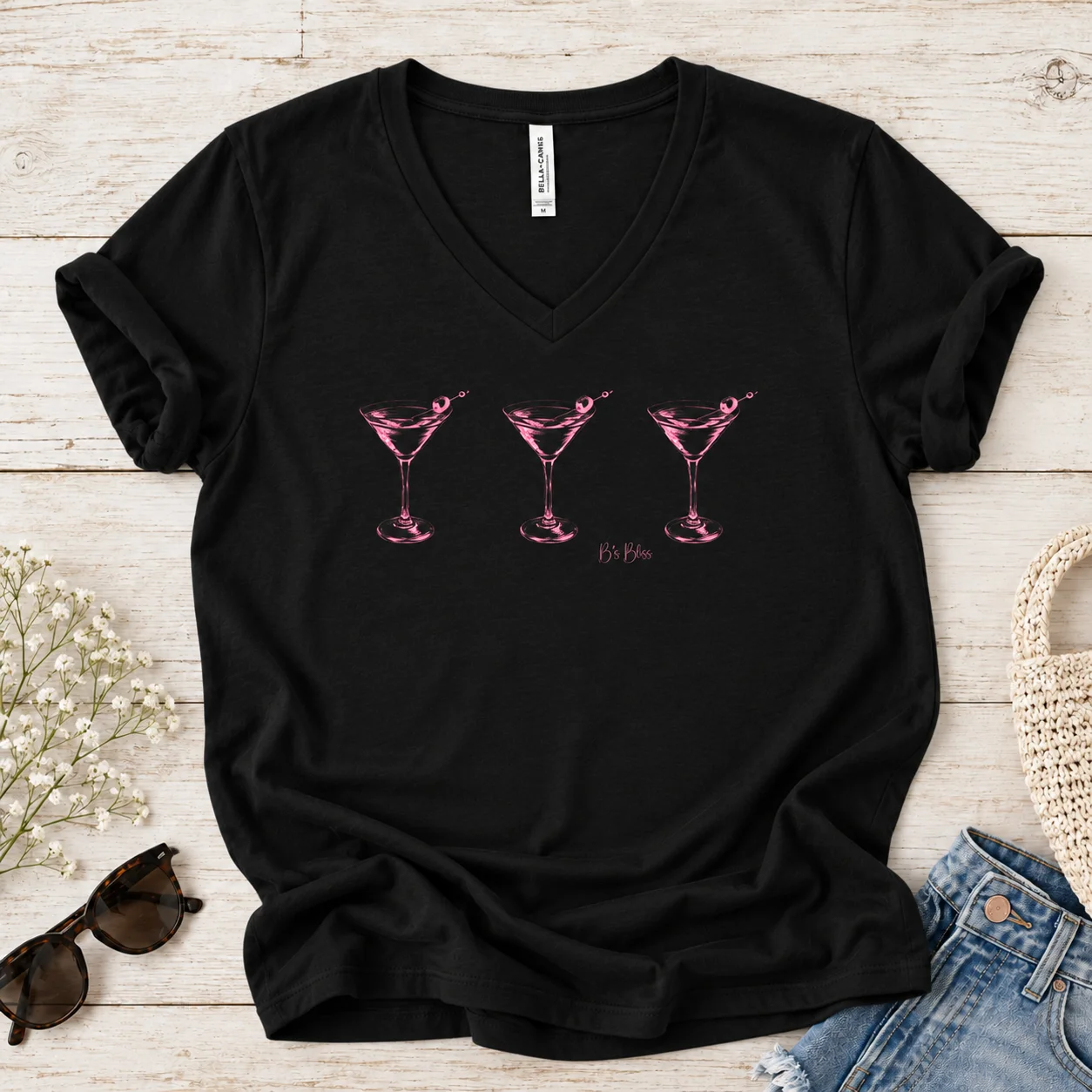 3 Martini's V-Neck Graphic T-Shirt product image (1)