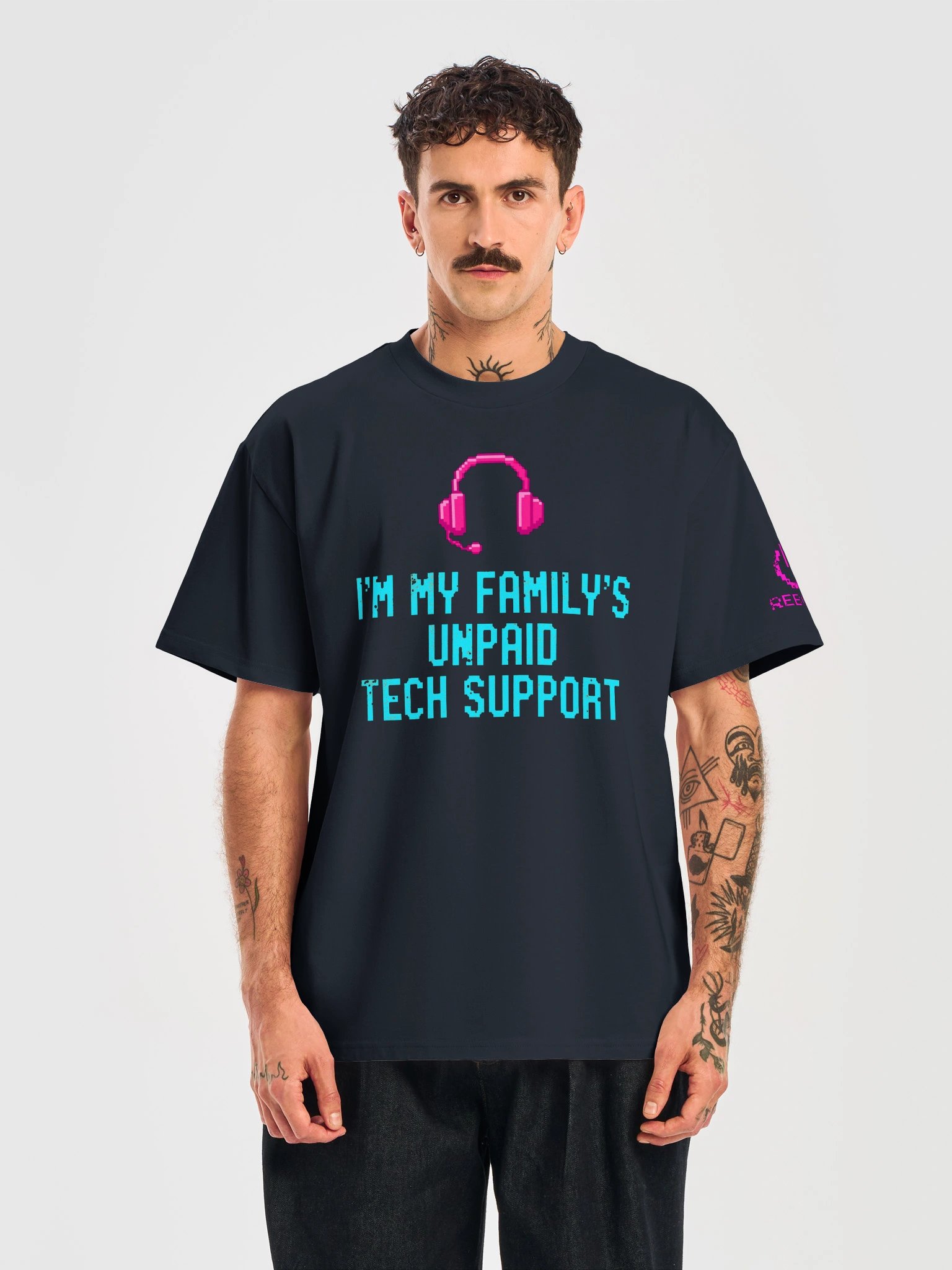 My Family's Unpaid Tech Support Funny IT Shirt – Retro Neon Gamer Tee product image (1)