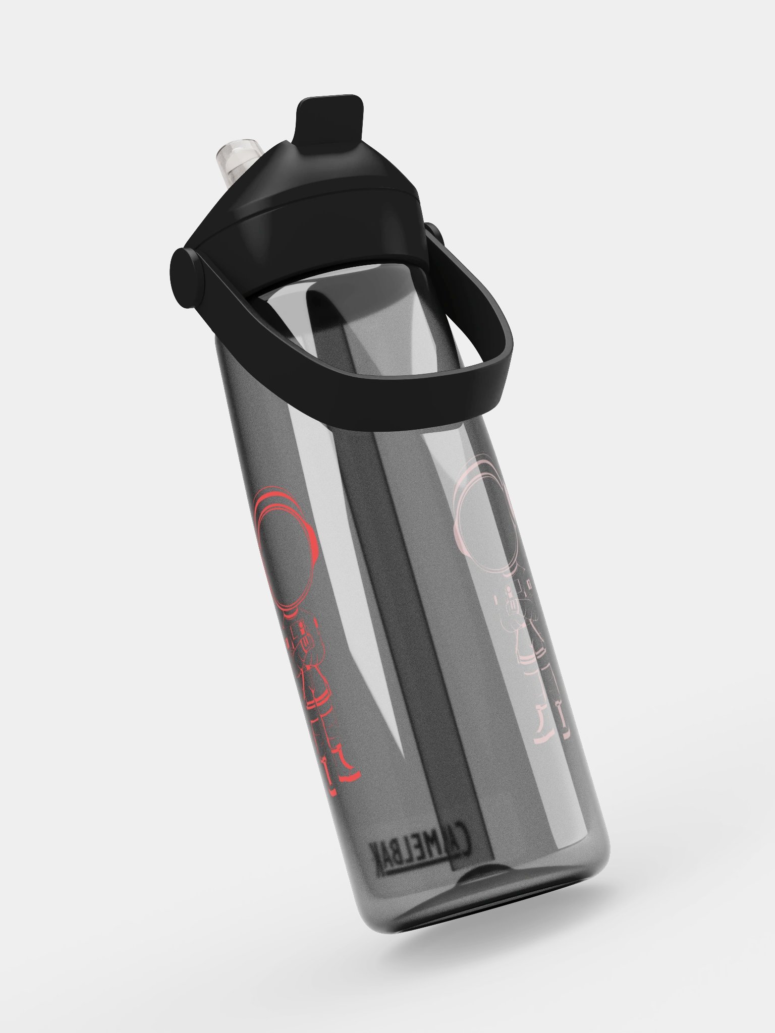 Mars City Astronaut Outline Flip Straw Water Bottle product image (19)