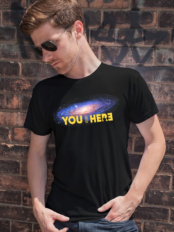 You are here: Milky Way galaxy map — Short-Sleeve Unisex T-Shirt, space t-shirt, star map product image (1)