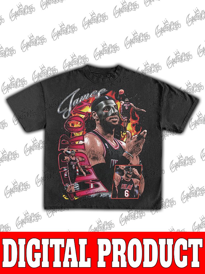 LeBron James Miami Heat #6 "Masked LeBron" 61-Point Game Vintage NBA Bootleg Graphic product image (1)