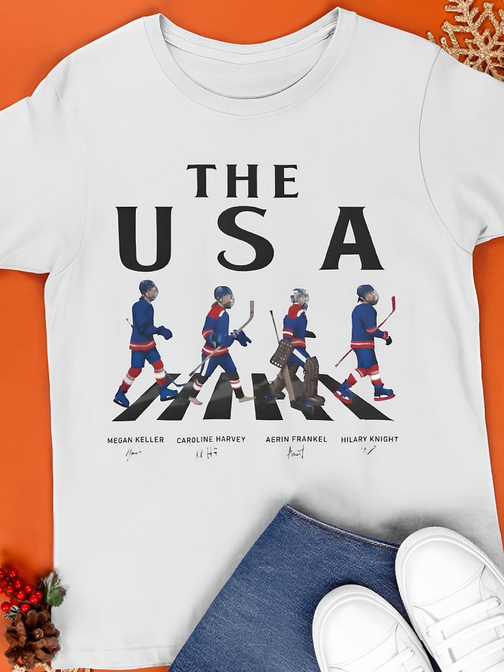 USA Women Ice Hockey Walking Road Signatures Shirt product image (1)