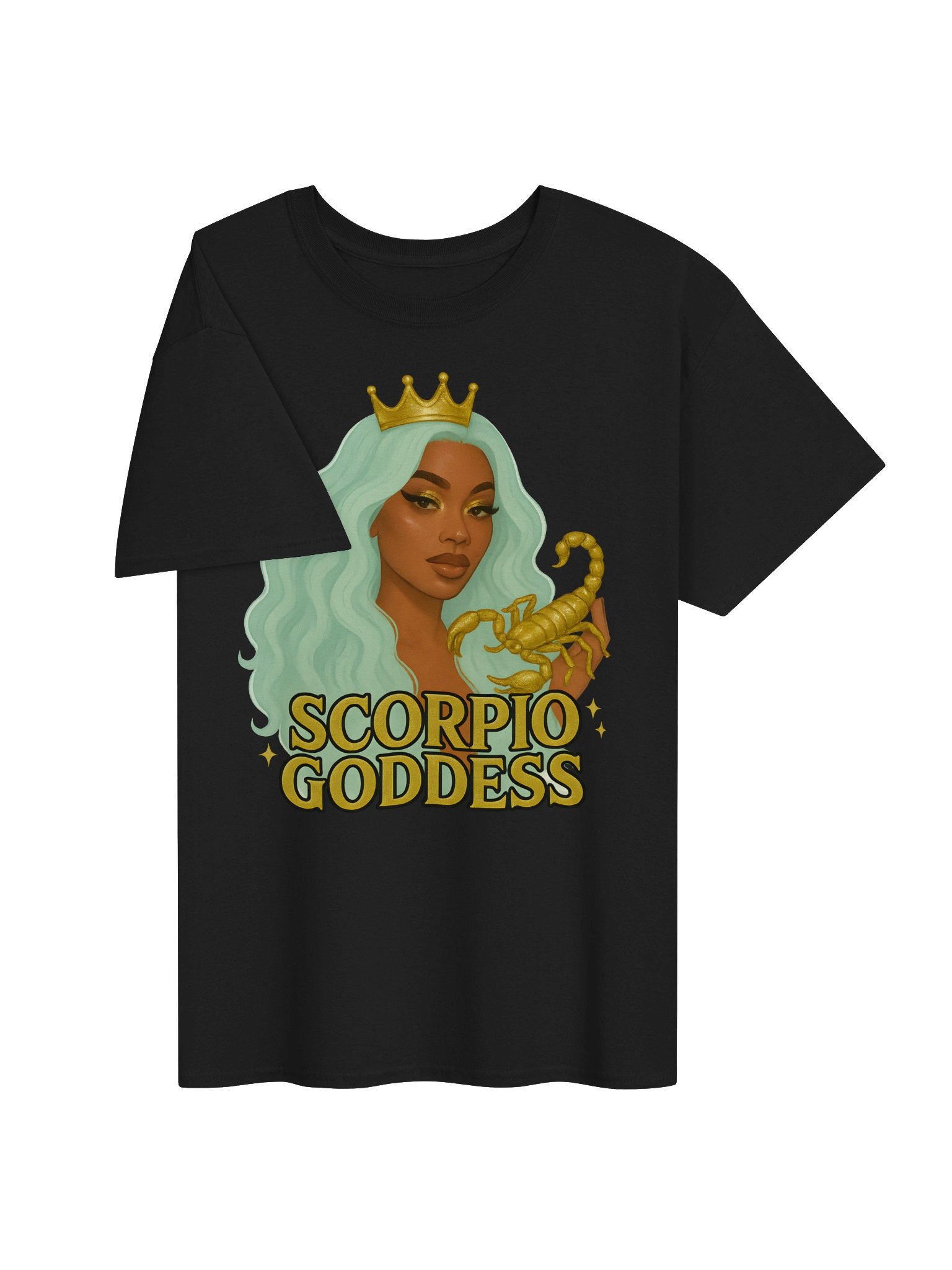 Scorpio Goddess Mint Hair Crown Tee product image (16)