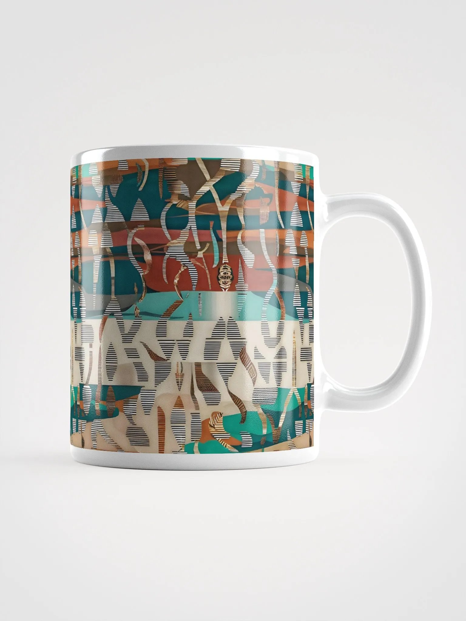 Mayan Inspired Abstract Art White Glossy Mug product image (1)
