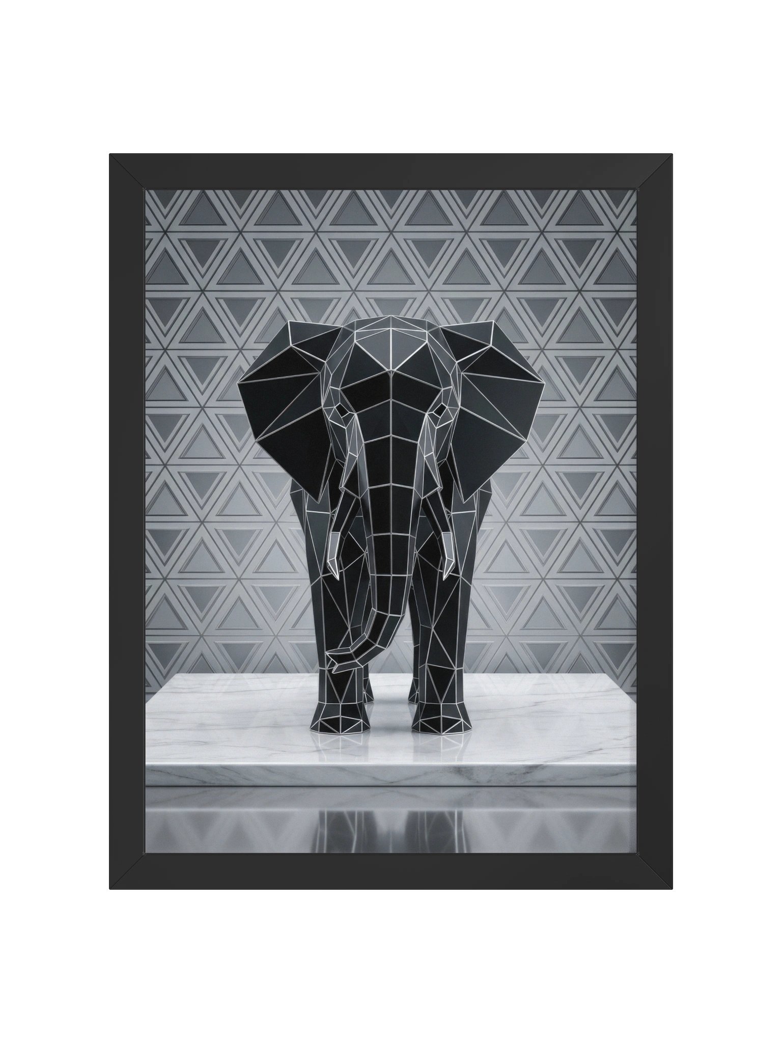 Geometric Elephant Framed Poster - Neo-Deco Luxury Wall Art product image (1)