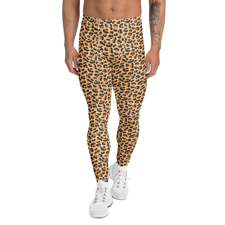 Bold Brown Leopard Print Men's Leggings product image (1)