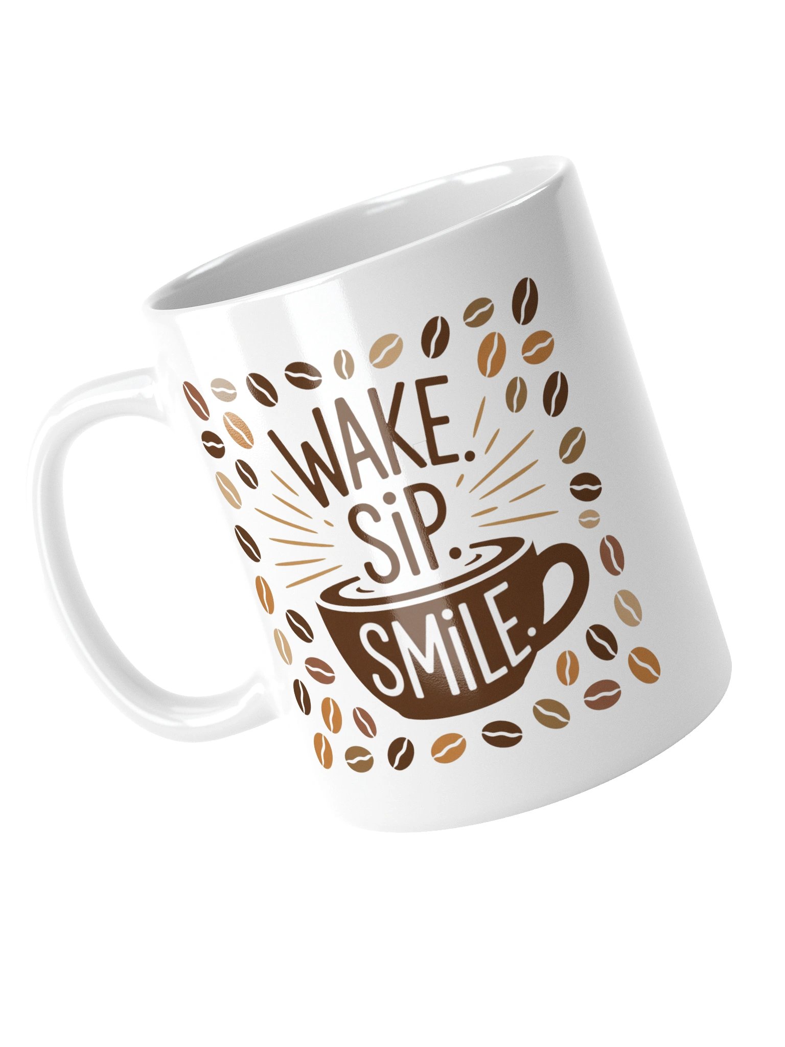 Wake Sip Smile Coffee Mug – Morning Motivation for Coffee Lovers product image (5)