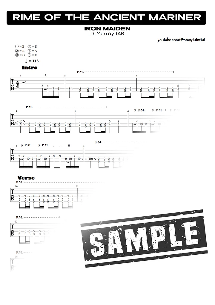 Rime of the Ancient Mariner | PDF Tab + Guitar Pro | Iron Maiden product image (2)