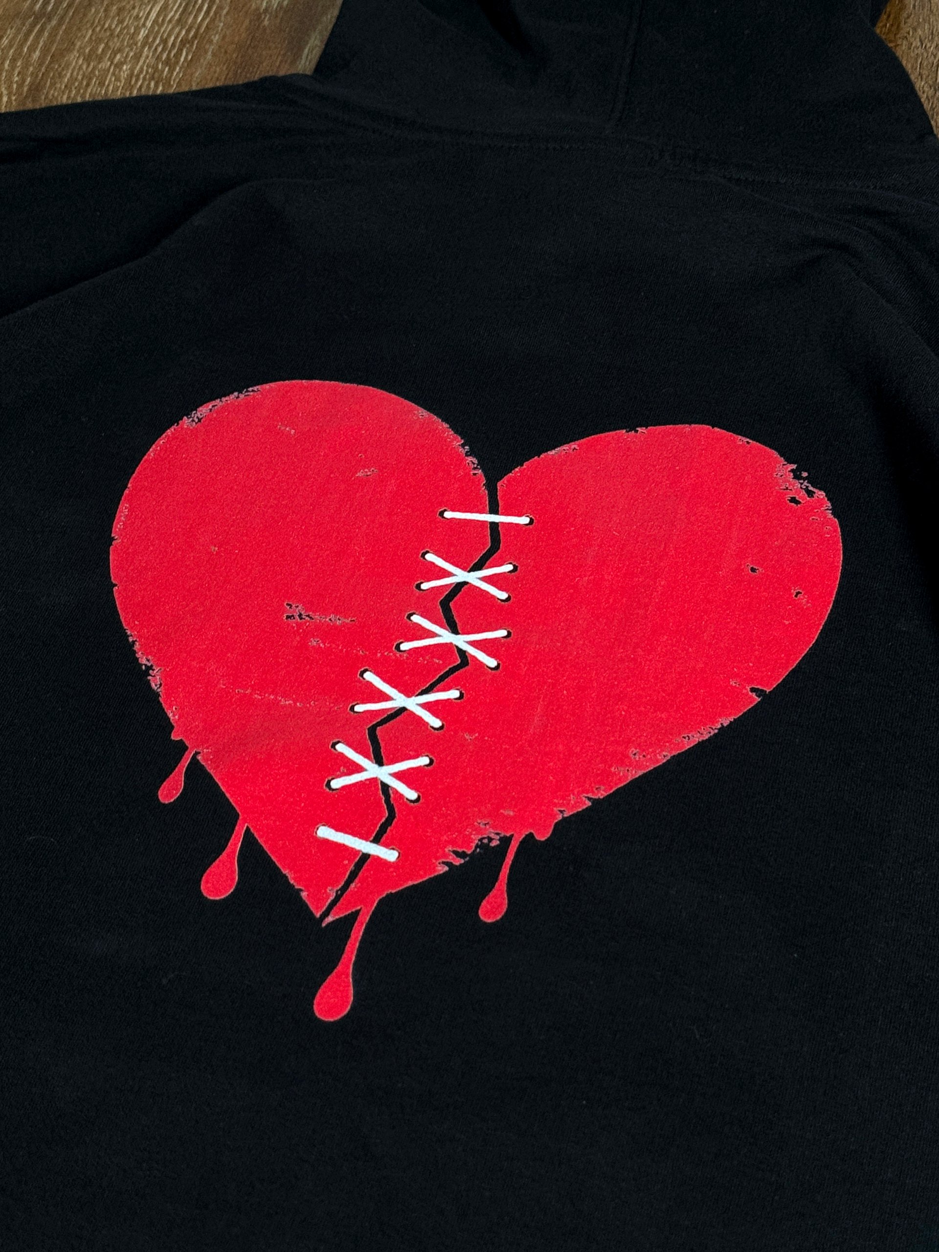 Nice. Red Embroidered Broken Heart Hoodie product image (4)