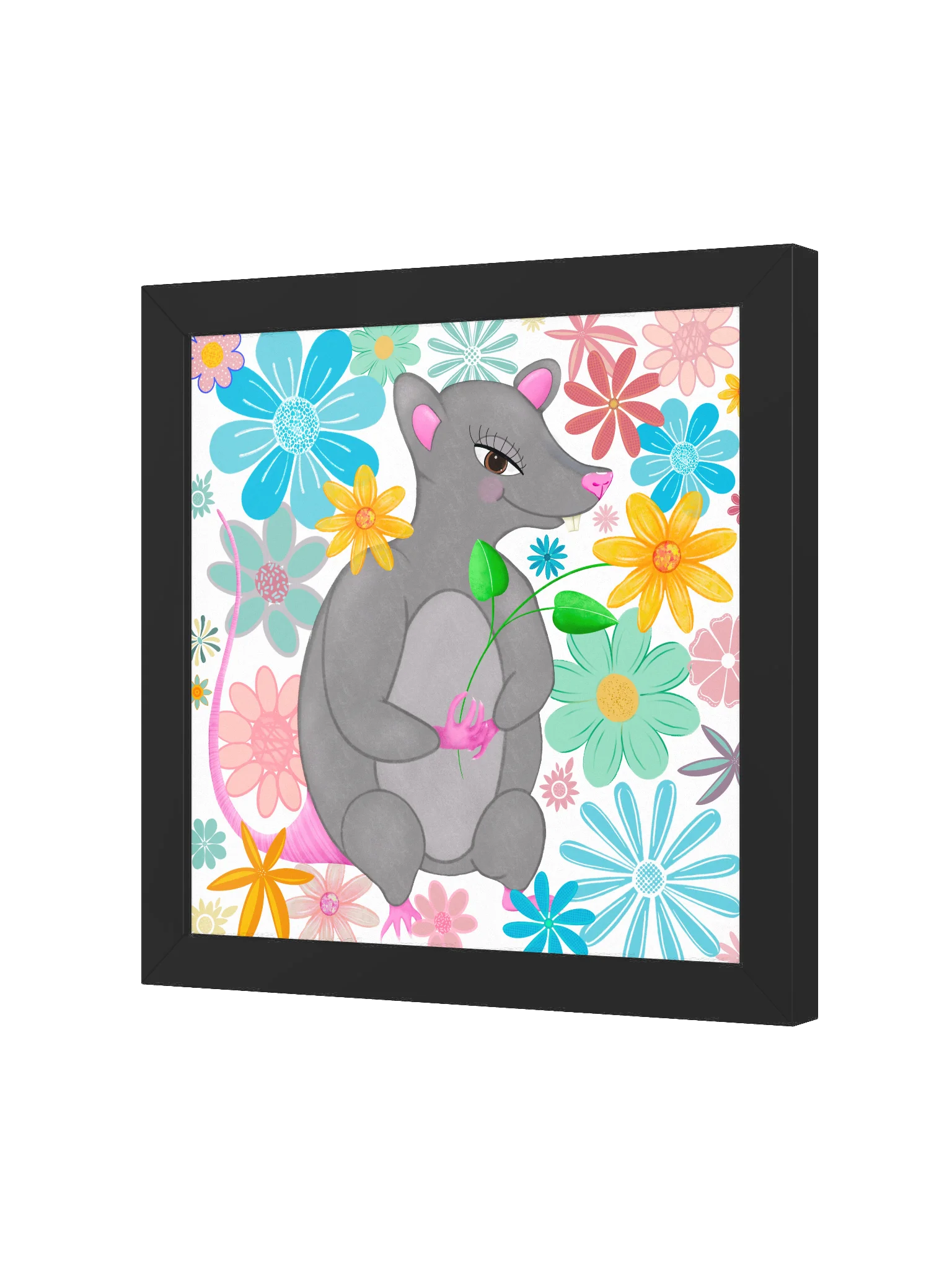 Floral Mouse Whimsy Framed Poster product image (4)