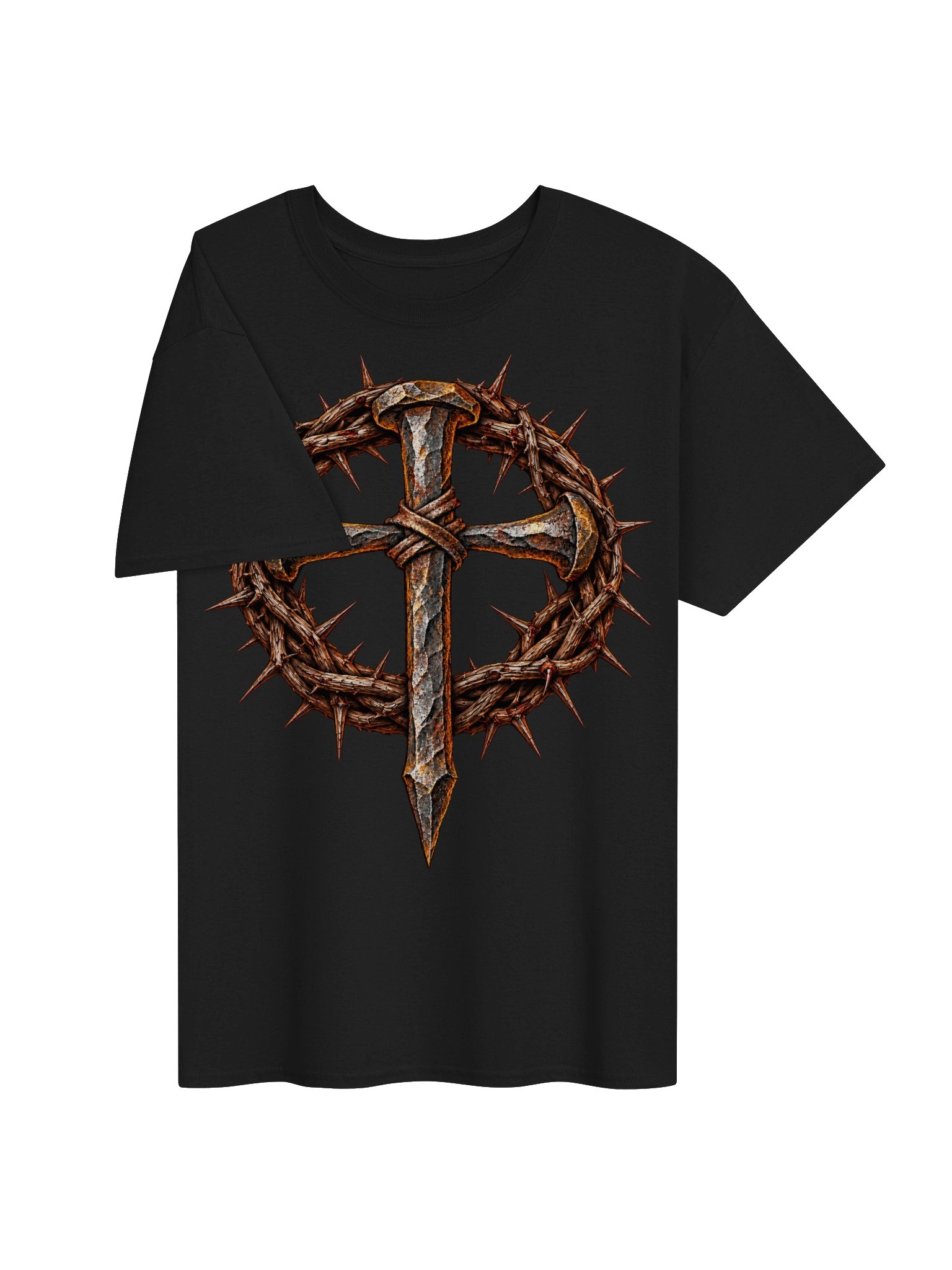 Forged in Faith Christian Cross Tee – Crown of Thorns T-Shirt product image (4)