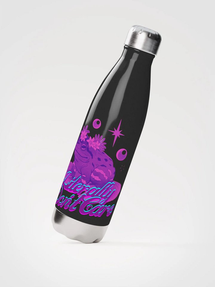 Literally Don't Care Sassy Frog Water Bottle product image (2)
