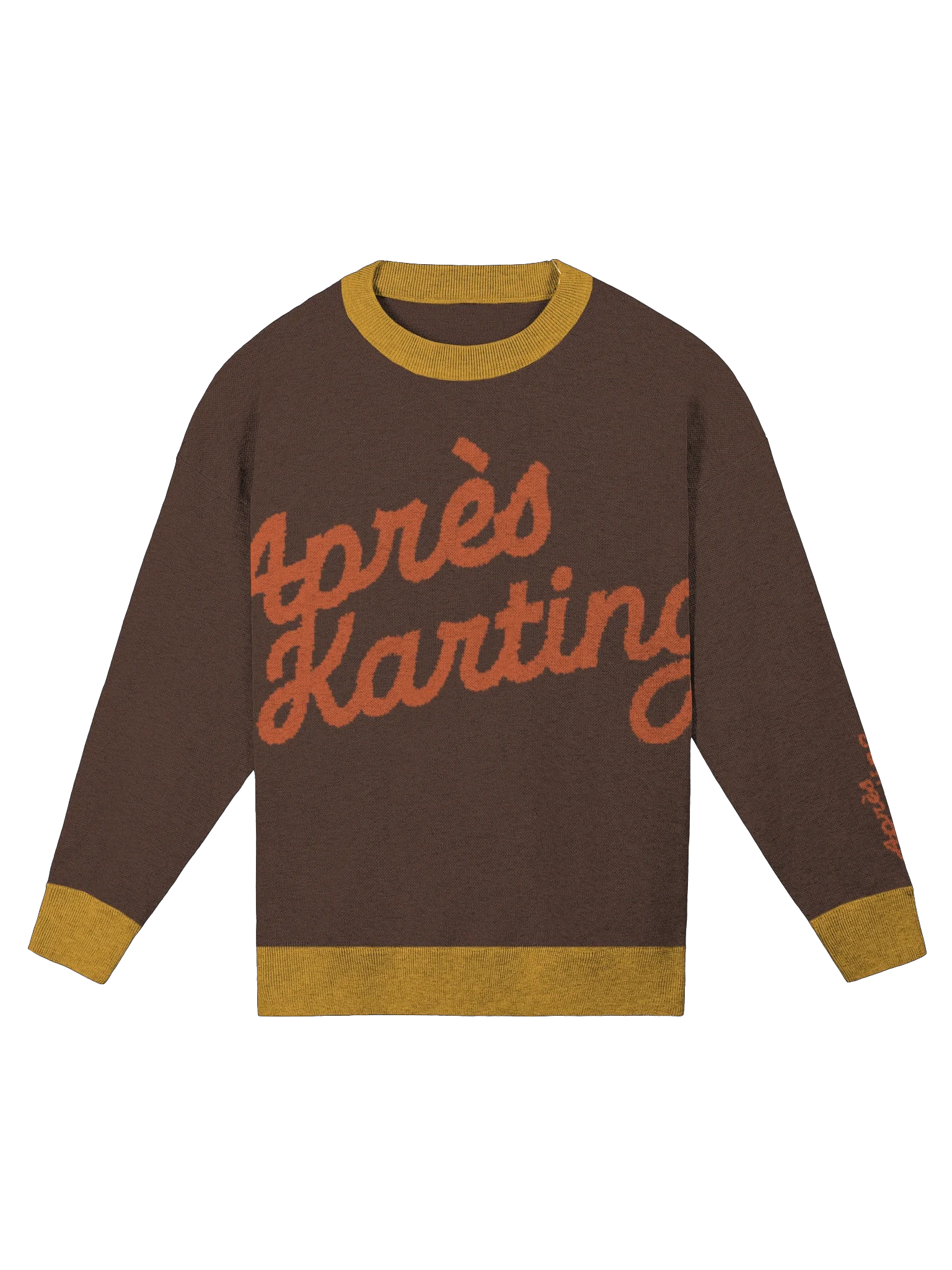 Classy Orange on Brown Knitted Sweater