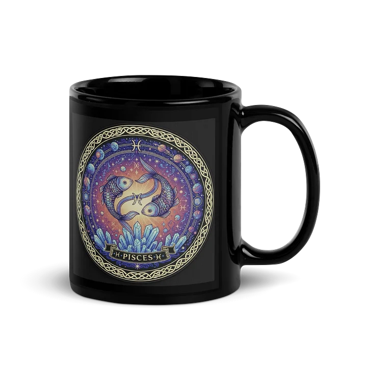 Pisces Celestial Fish Black Mug product image (3)