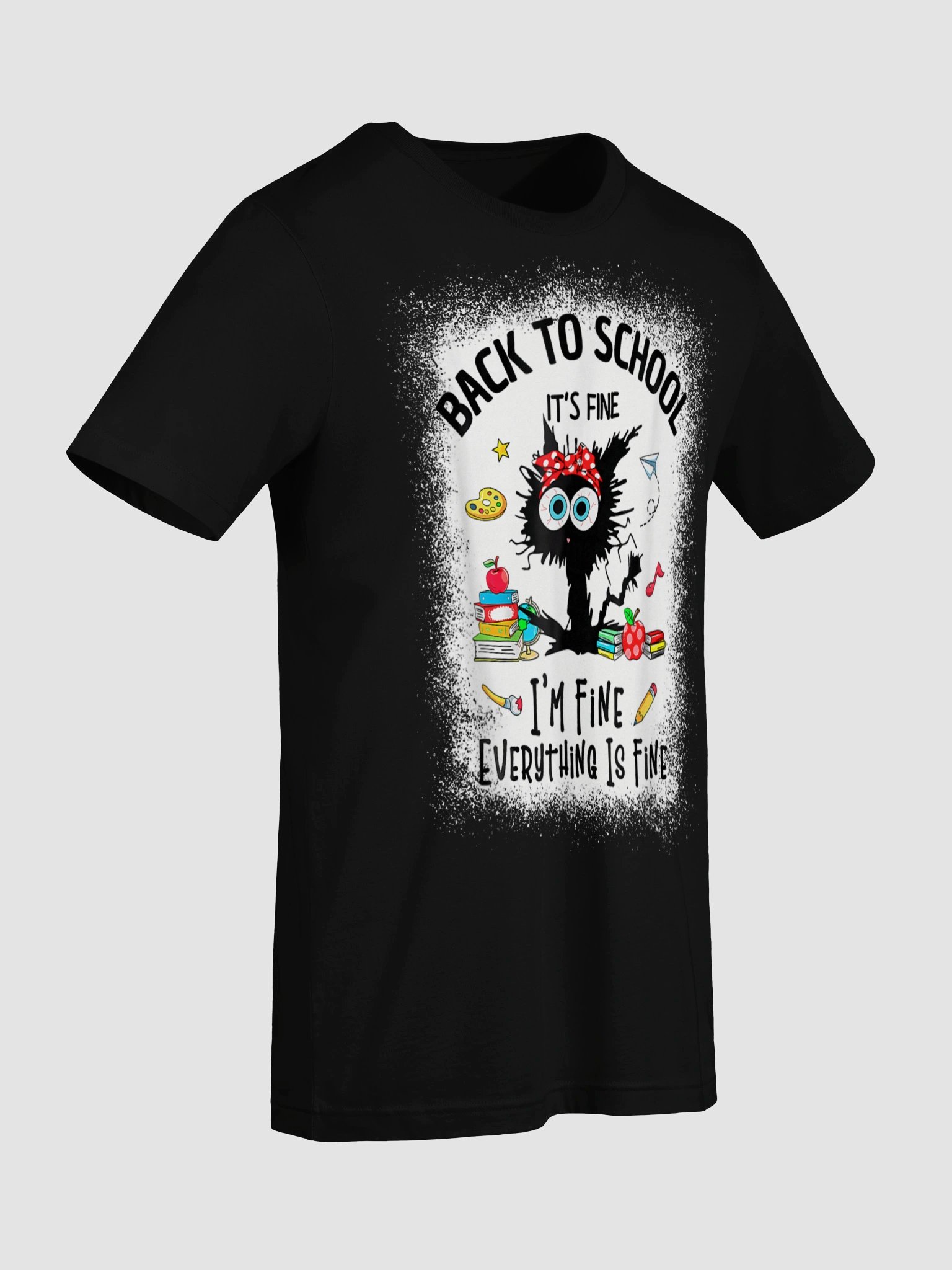Back To School Im Fine Everything Is Fine Teacher Cat Shirt Happy First Day of School T-Shirt product image (75)