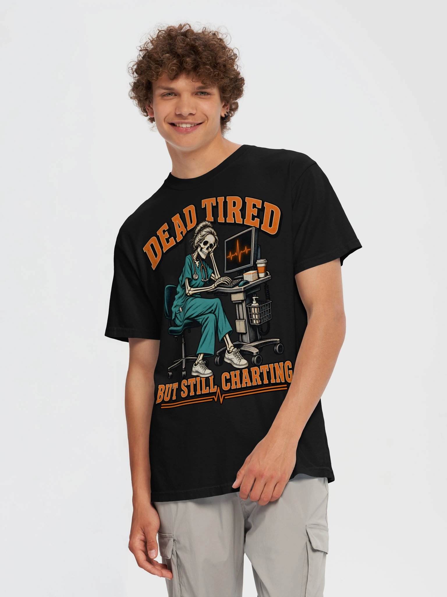 Dead Tired but Still Charting | Halloween Nurse Shirt product image (5)