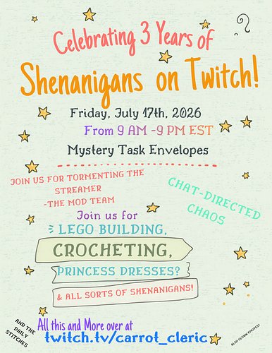 Join me in celebrating my three year stream anniversary and all the amazing things we have done along the way. I can not than...