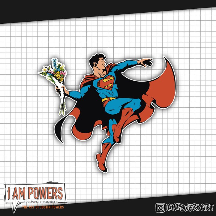 "Flowers for Superman" | Waterproof Vinyl Sticker product image (2)