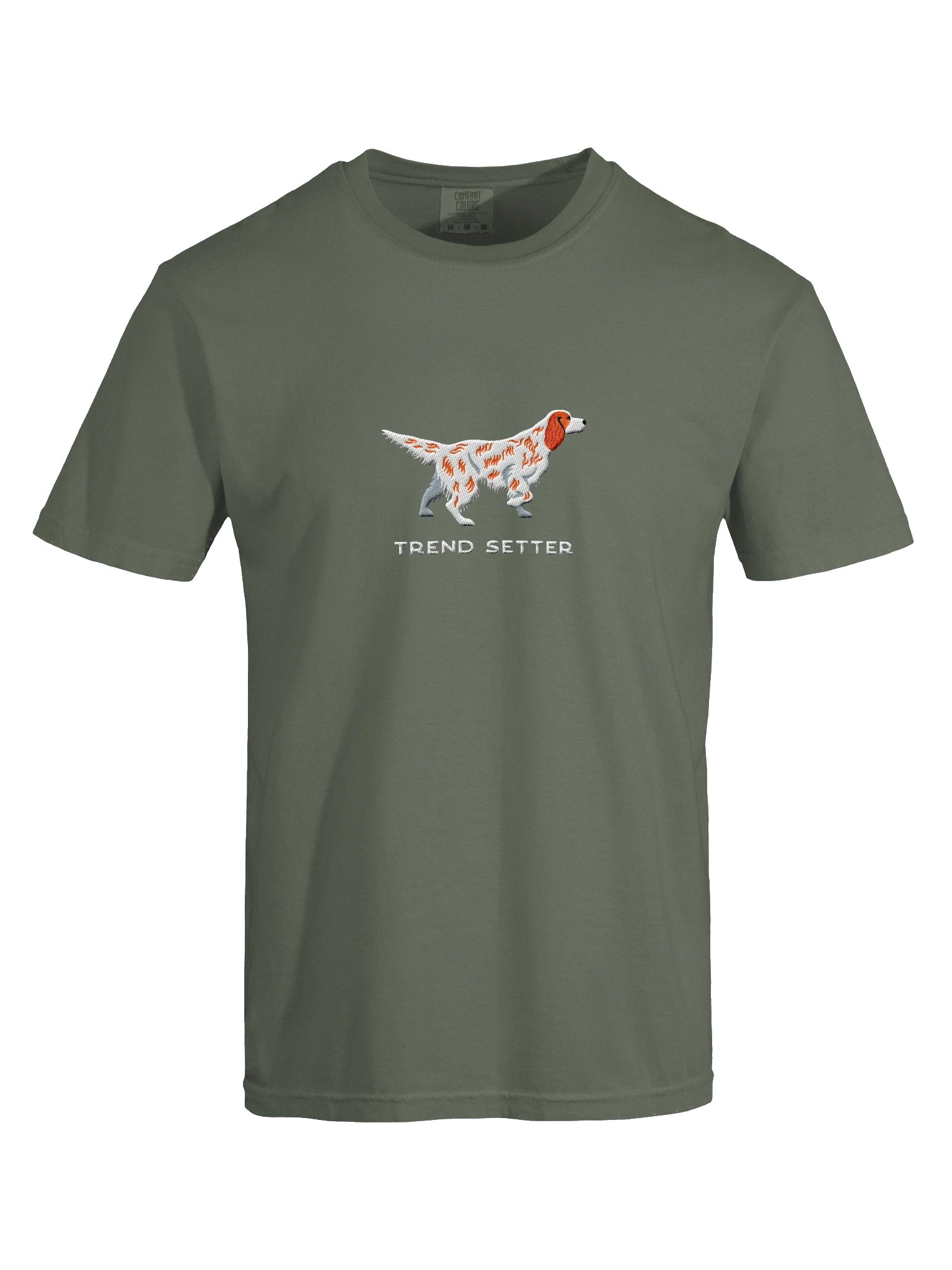 Trend Setter T-Shirt(Embroidered) of an English Setter(Orange Belton) product image (10)