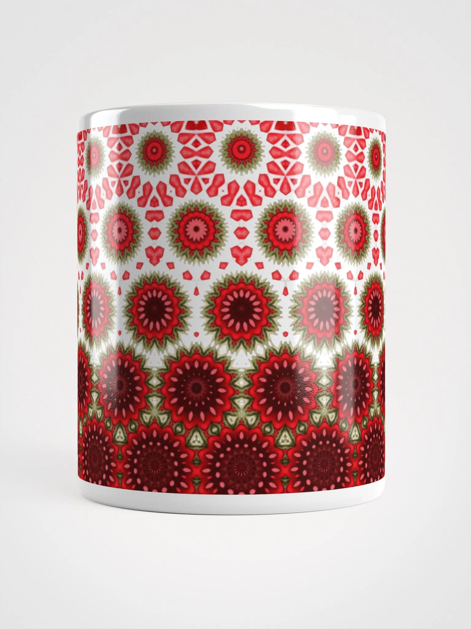 Red Green & White Daisy Ceramic Mug product image (5)