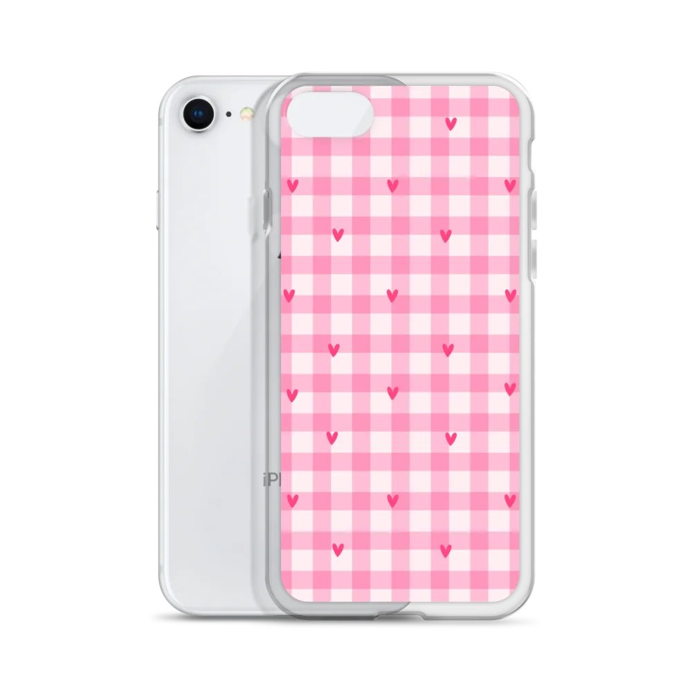 Be Mine Gingham Clear iPhone® 7/8, 11, 12, 13, 14, 15, 16, 17, X/XS, SE, XR, Mini, Pro, Pro Max, Plus Cases. product image (2)