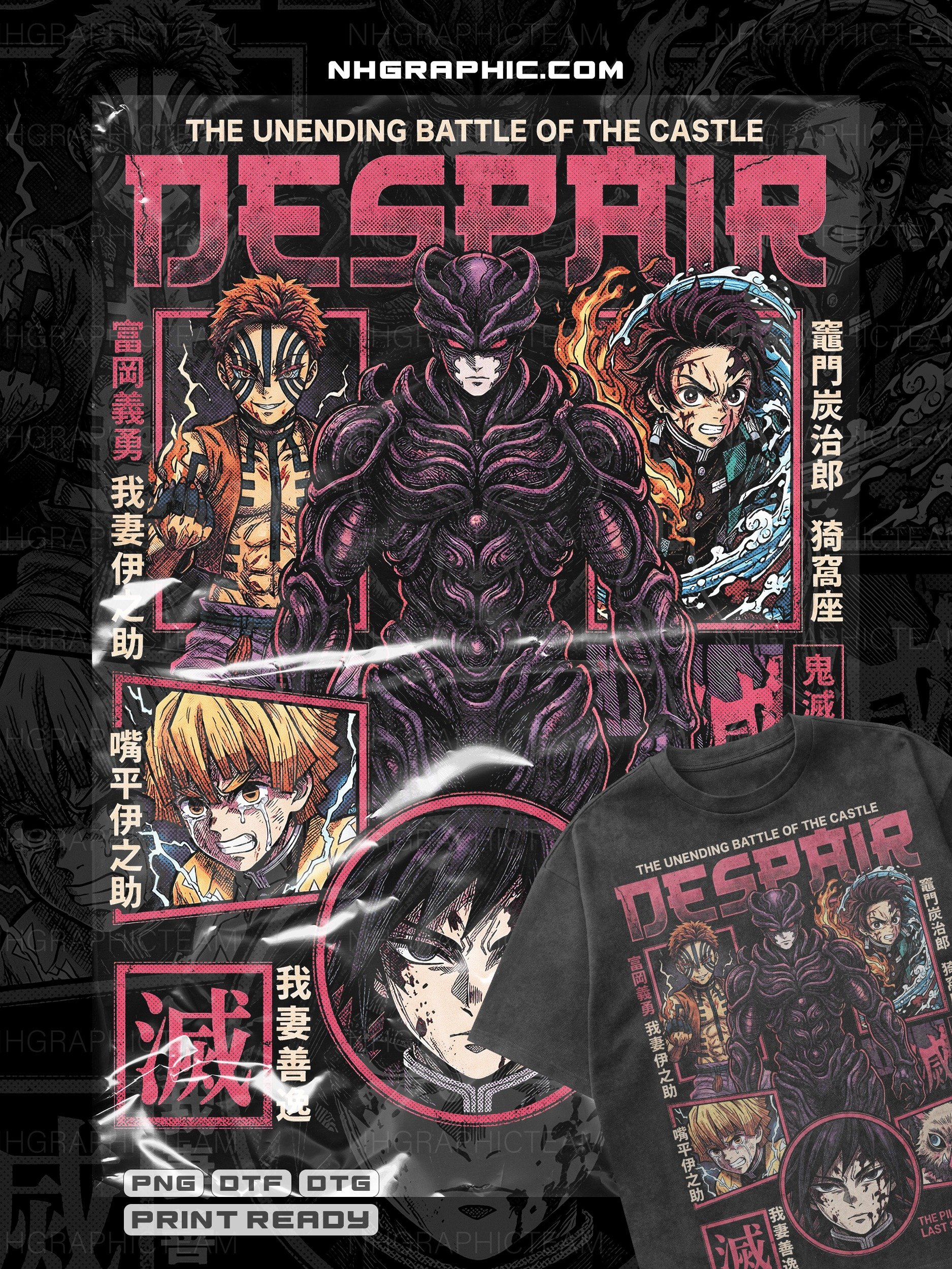 18 Legendary Demon Slayer Halftone Shirt PNGs product image (8)