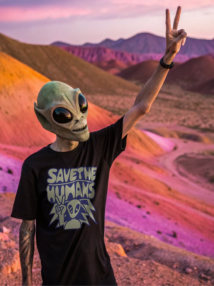 Peaceful Alien Save the Humans T-Shirt product image (1)