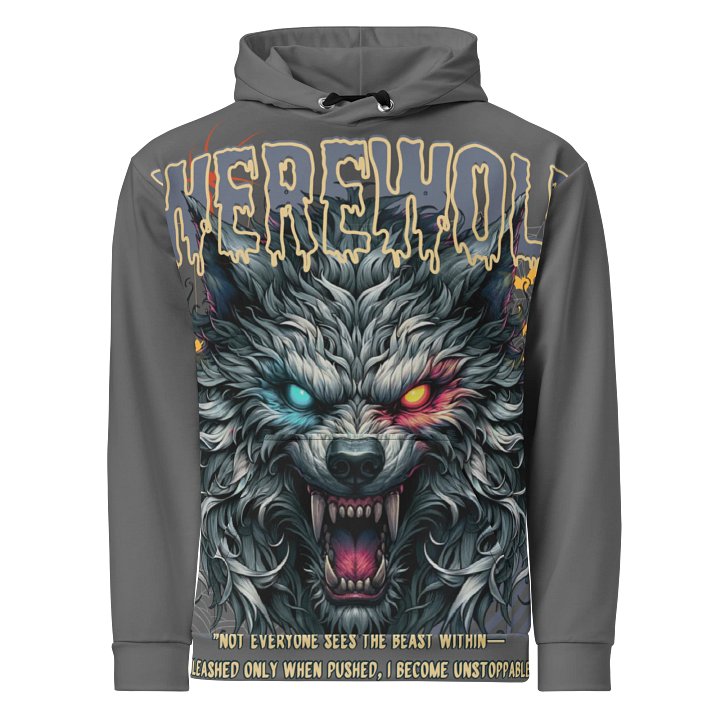 Werewolf Graphic Hoodie – Full Print Horror Streetwear Hoodie for Men & Women | Anime Wolf Aesthetic product image (1)